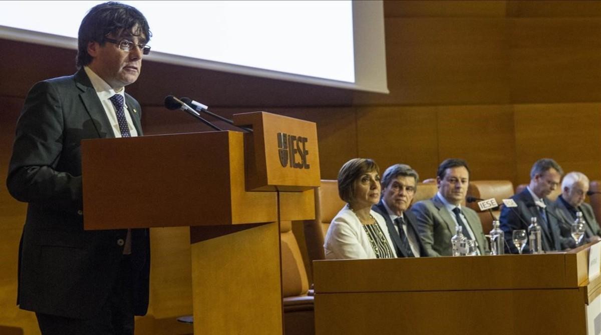 El ’president’ Carles Puigdemont, en un acto la semana pasada en Barcelona. El ’president’ Carles Puigdemont, en un acto la semana pasada en Barcelona.