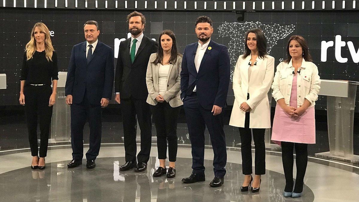 Los participantes en el debate de RTVE del viernes por la noche. Los participantes en el debate de RTVE del viernes por la noche.