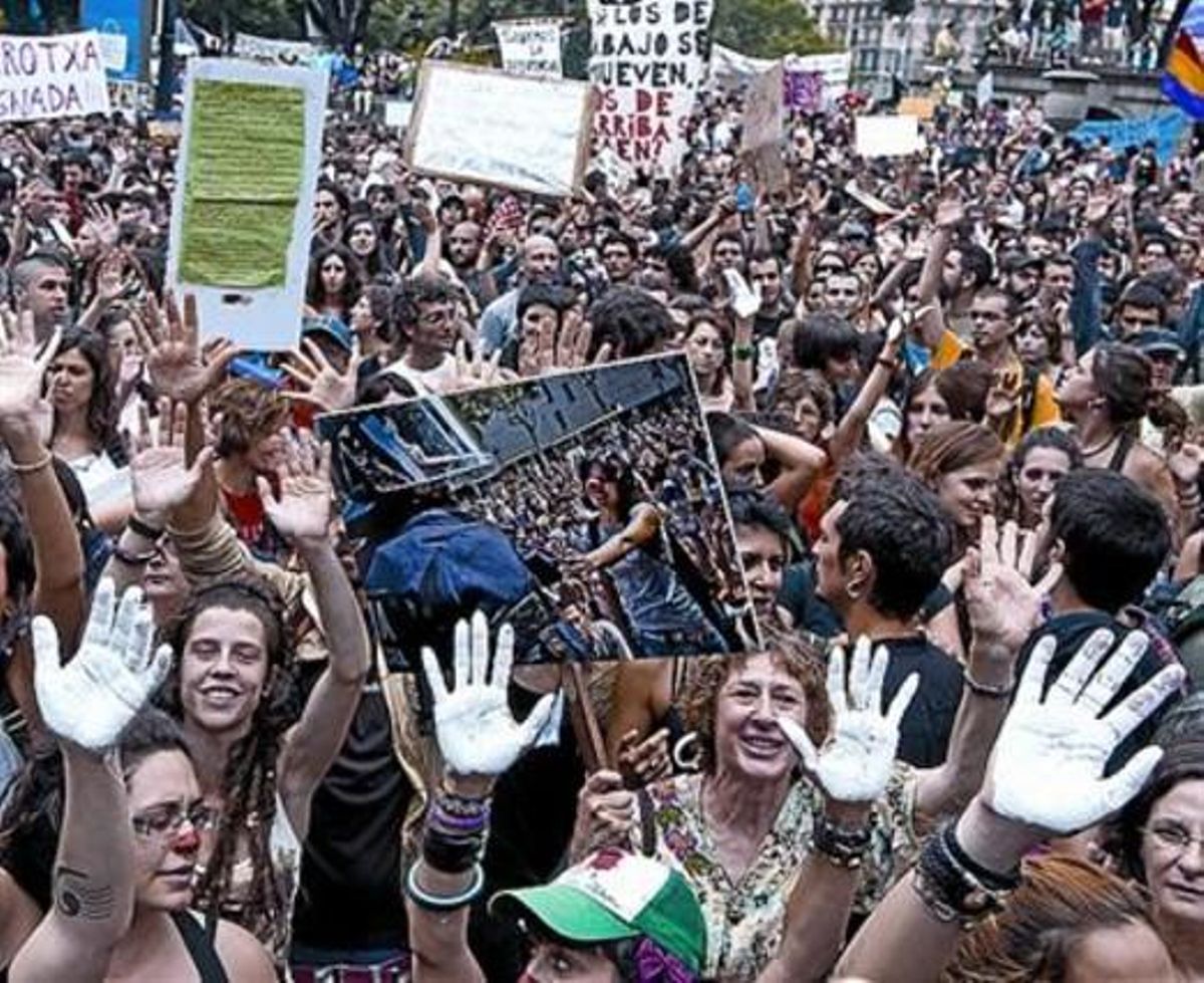 Manifestantes en la marcha del pasado domingo en Barcelona. Manifestantes en la marcha del pasado domingo en Barcelona.