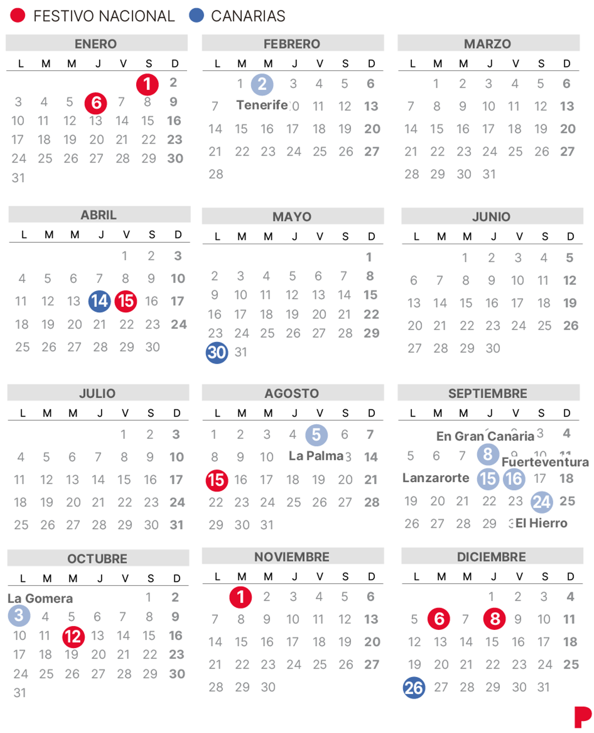 Calendario Festivos Canarias 2022 Boc