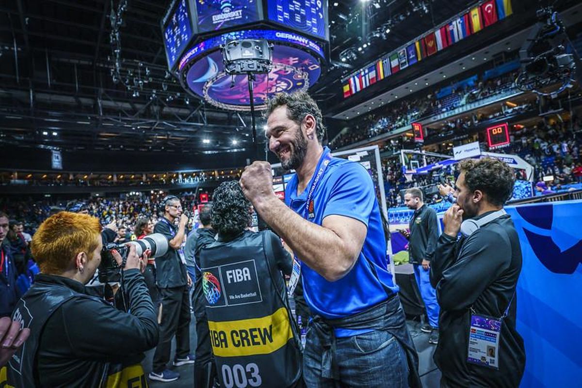 Jorge Garbajosa, presidente de la Federación, tras la semifinal ante Alemania Jorge Garbajosa, presidente de la Federación, tras la semifinal ante Alemania