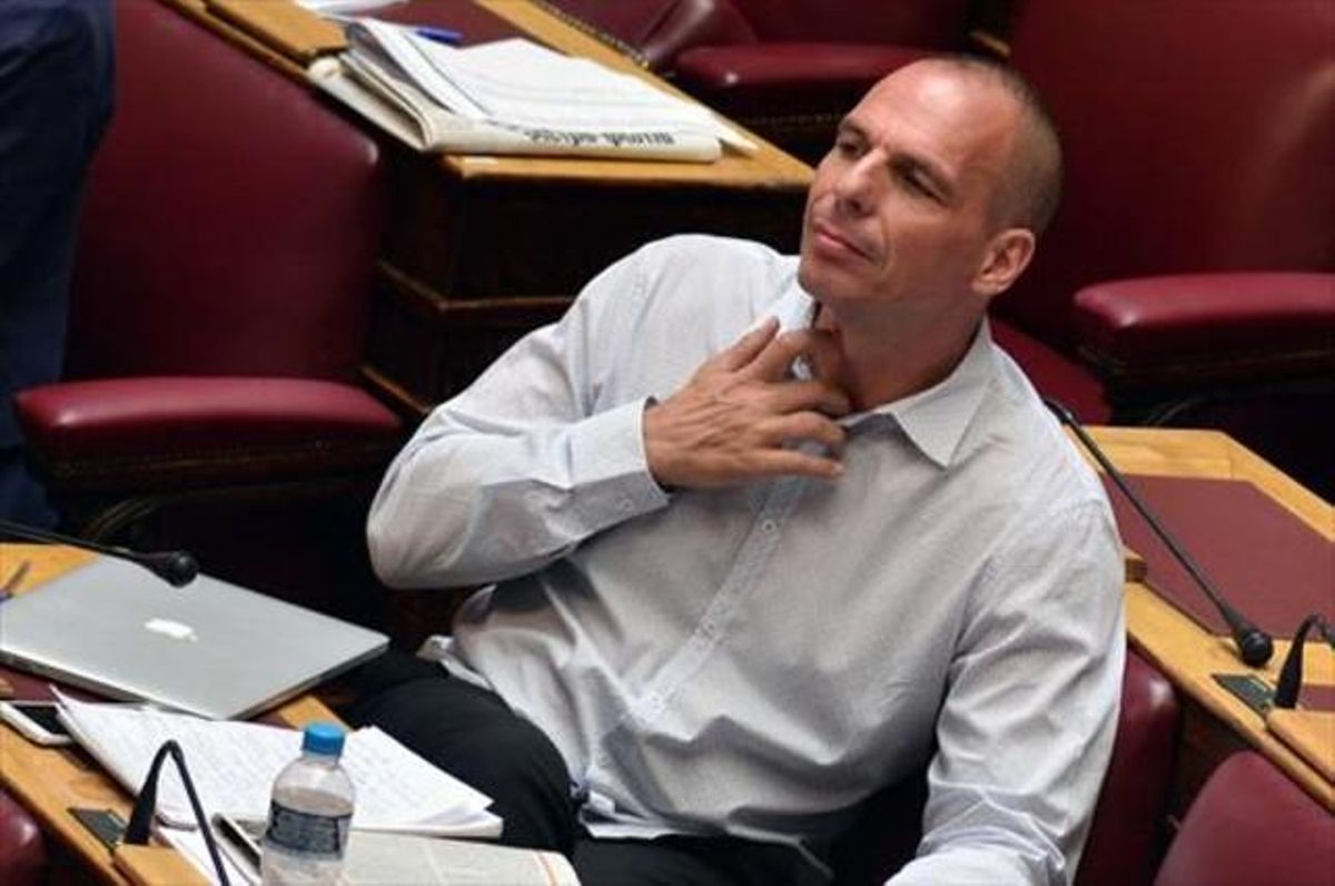 Varoufakis, en una sesión del Parlamento. Varoufakis, en una sesión del Parlamento.