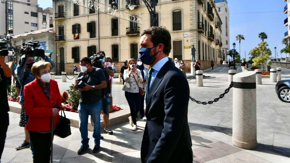 Pablo Casado durante su visita a Ceuta. Pablo Casado durante su visita a Ceuta.