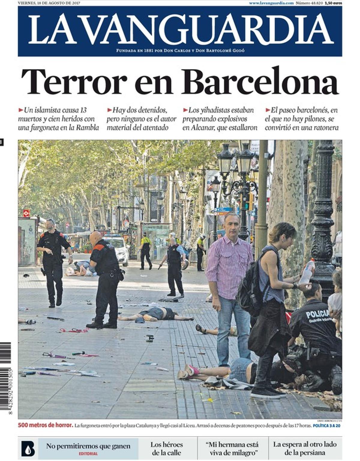 prensa hoy: La matanza de la Rambla conmueve al quiosco