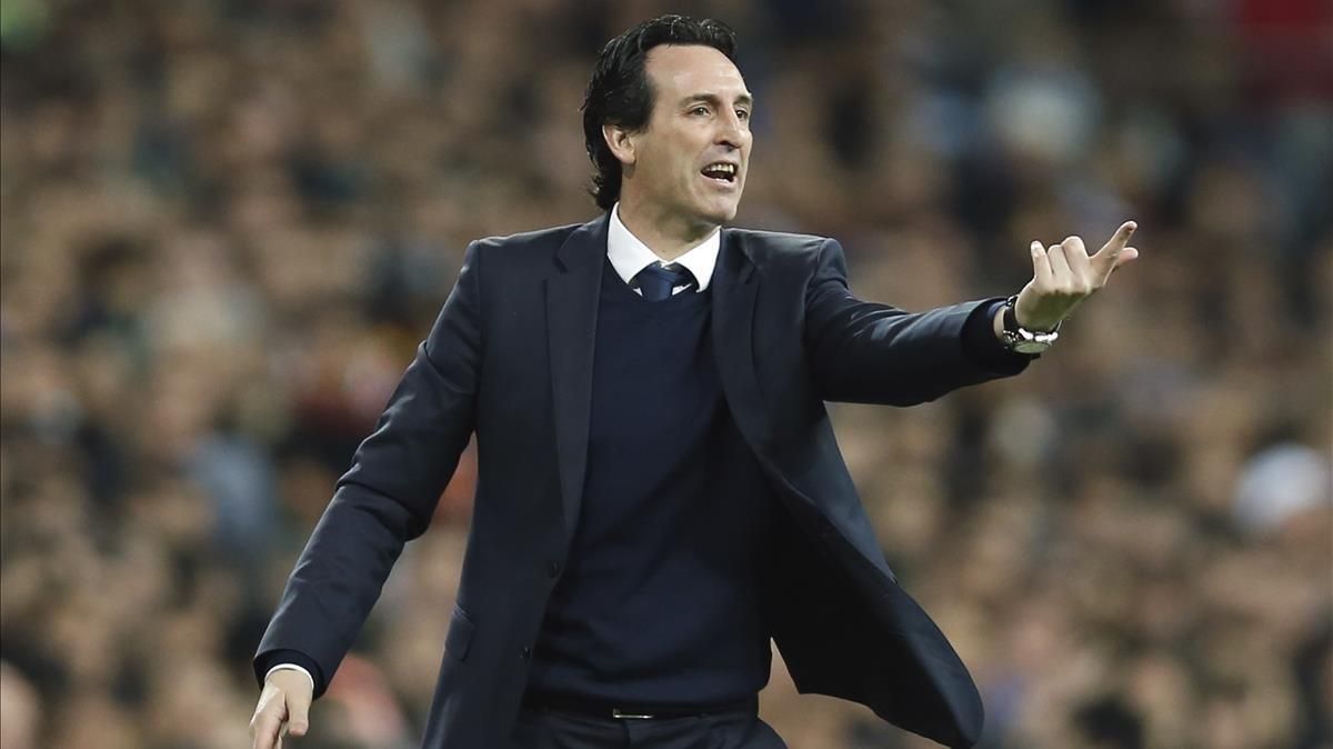 Unai Emery, en el Bernabéu, donde salió derrotado con el Paris SG (3-1). Unai Emery, en el Bernabéu, donde salió derrotado con el Paris SG (3-1).