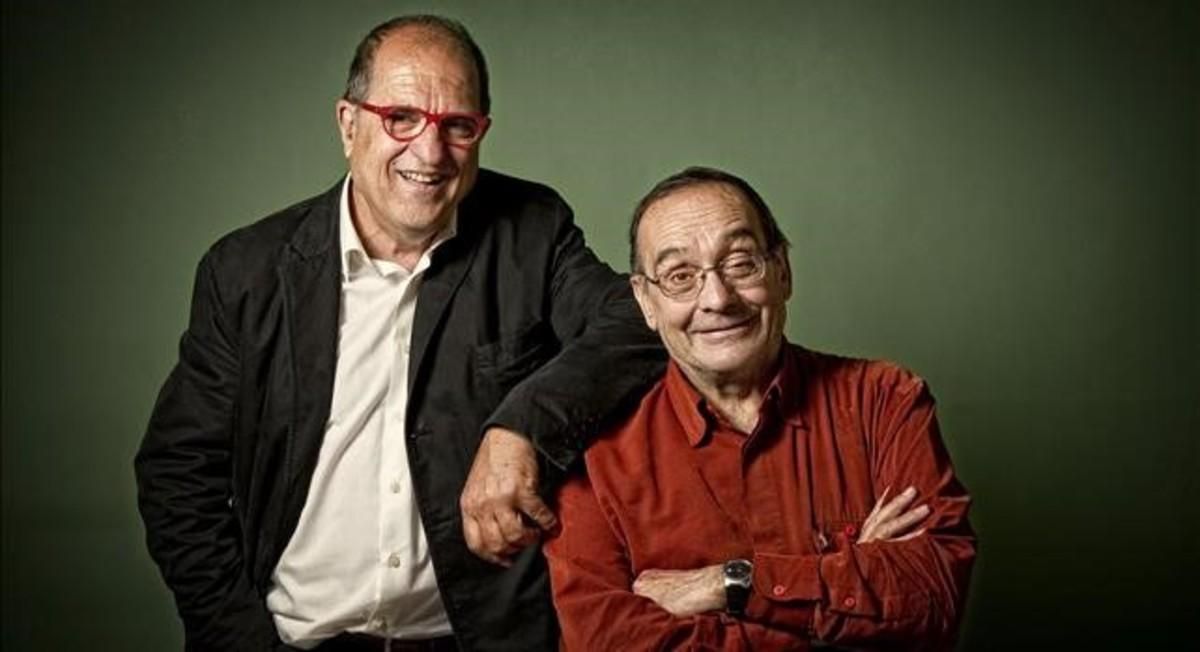 Carles Flavià, izquierda, junto a Manel Pousa, el Pare Manel. Carles Flavià, izquierda, junto a Manel Pousa, el Pare Manel.