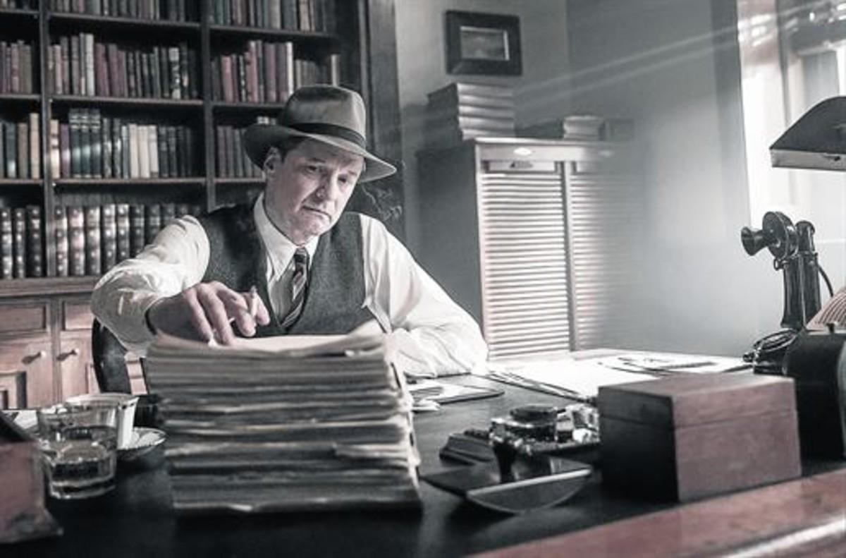 El actor Colin Firth, en el papel de Max Perkins, en una escena de ’El editor de libros’. El actor Colin Firth, en el papel de Max Perkins, en una escena de ’El editor de libros’.
