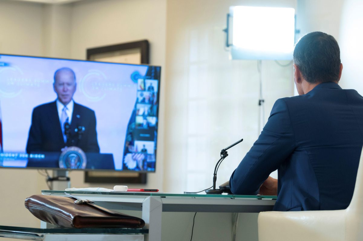 El presidente del Gobierno, Pedro Sánchez, durante su intervención en la cumbre de líderes mundiales por el clima. El presidente del Gobierno, Pedro Sánchez, durante su intervención en la cumbre de líderes mundiales por el clima.