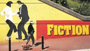 Un mural inspirado en ’Pulp Fiction’ en Cannes.