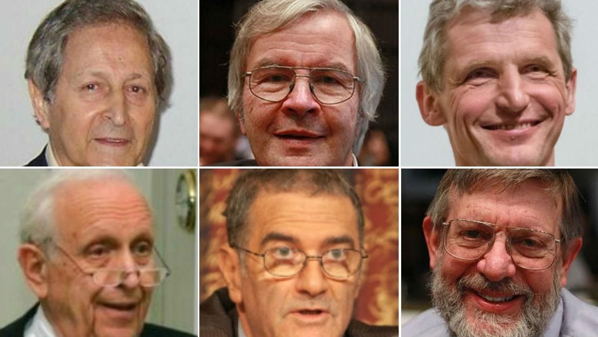 Los seis premios Nobel que esta semana rondan por Barcelona. Empezando por arriba a la izquierda Claude Cohen-Tannoudji, Theodor W. Hänsch, Wolfgang Ketterle, Roy J. Glauber, Serge Haroche y William D. Phillips. Los seis premios Nobel que esta semana rondan por Barcelona. Empezando por arriba a la izquierda Claude Cohen-Tannoudji, Theodor W. Hänsch, Wolfgang Ketterle, Roy J. Glauber, Serge Haroche y William D. Phillips.
