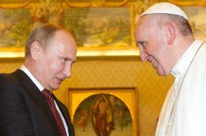 Valdímir Putin y el papa Francisco en una audiencia de 2019.