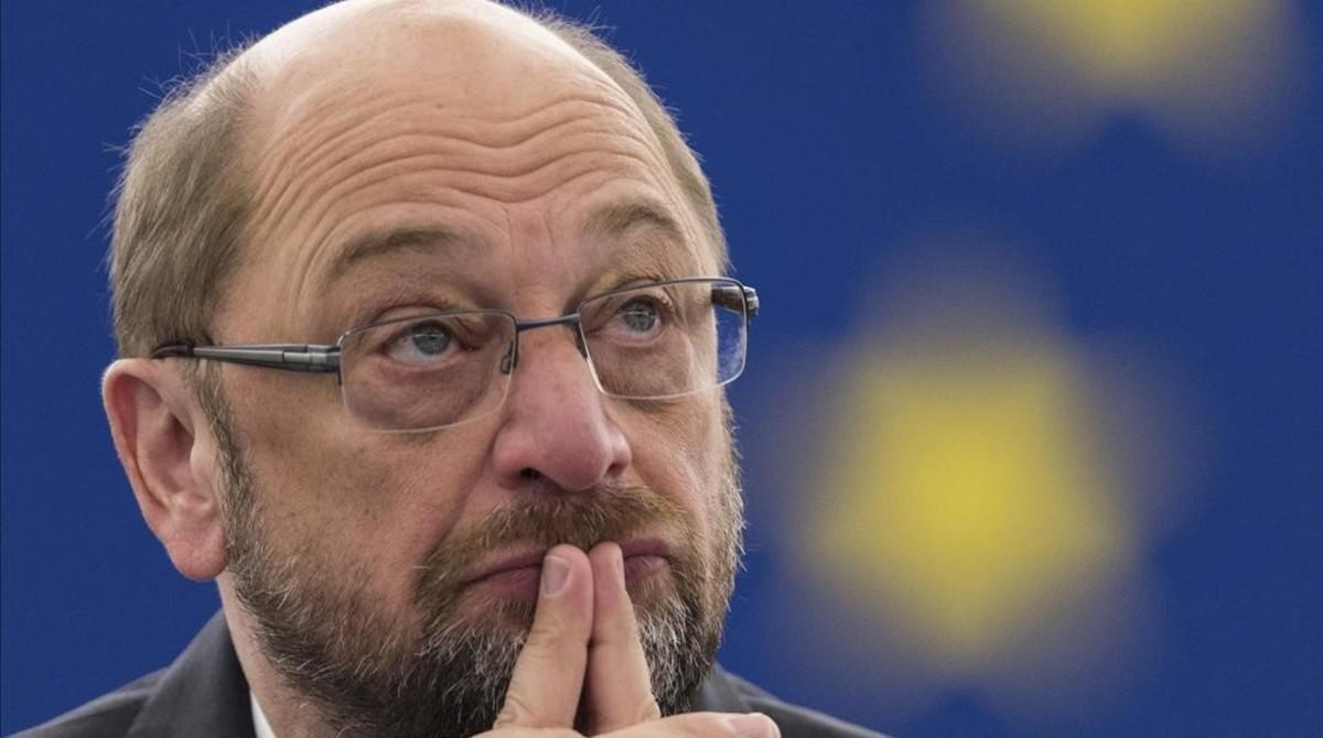 Schulz, durante un debate en el Parlamento Europeo, en Estrasburgo.
