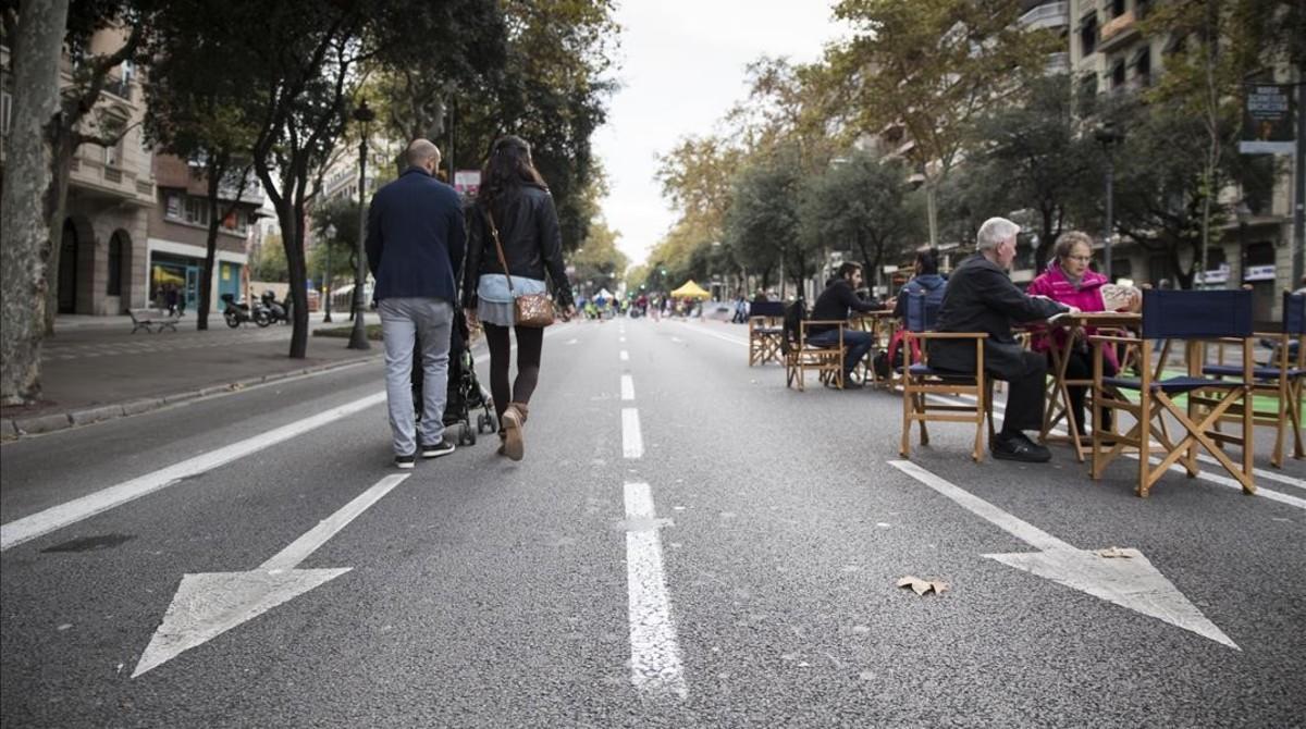 La Diagonal, durante el día sin coches del 2015.