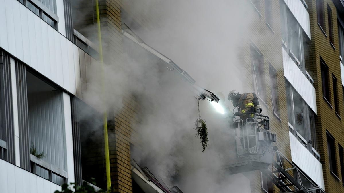 El edificio de Gotemburgo en el que se ha producido la explosión. El edificio de Gotemburgo en el que se ha producido la explosión.