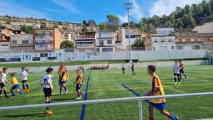 Partido amistoso entre el FC Sant Vicenç 2018 y el FC Pirinaica en Sant Vicenç de Castellet