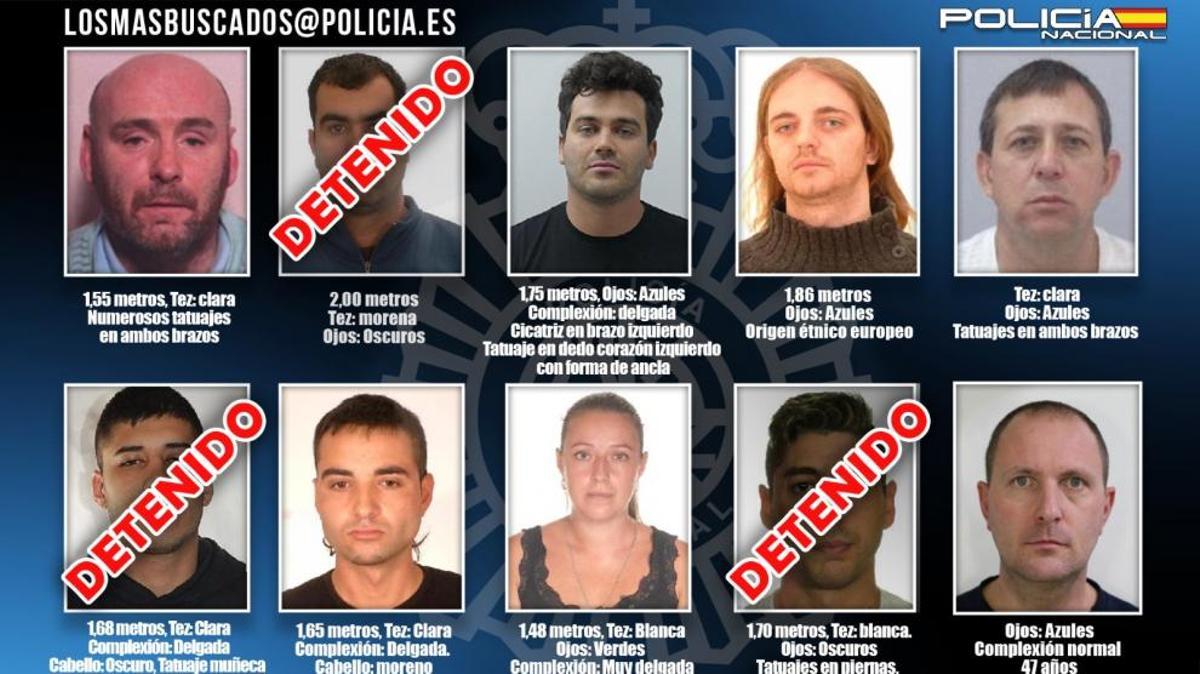 Algunos de los fugitivos más buscados por la justicia europea. 