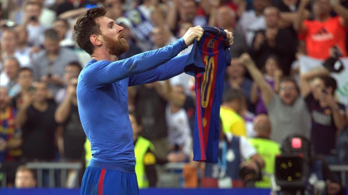 La última imagen icónica de Messi: el estadio Bernabéu la temporada 2016-2017. La última imagen icónica de Messi: el estadio Bernabéu la temporada 2016-2017.