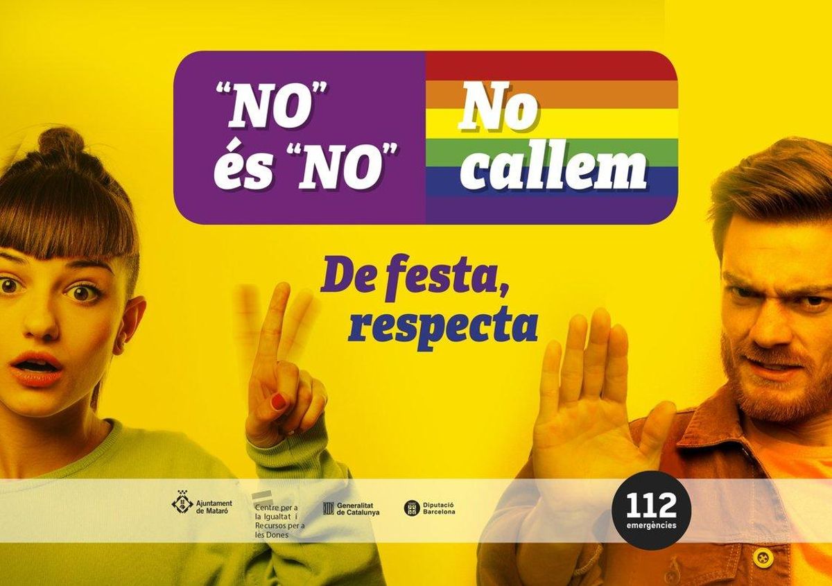 Cartel contra la violencia machista en Mataró. Cartel contra la violencia machista en Mataró.