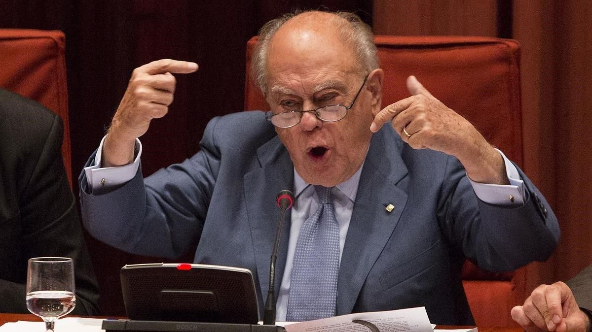 Jordi Pujol, en la comparecencia sobre sus cuentas en el extranjero. Jordi Pujol, en la comparecencia sobre sus cuentas en el extranjero.