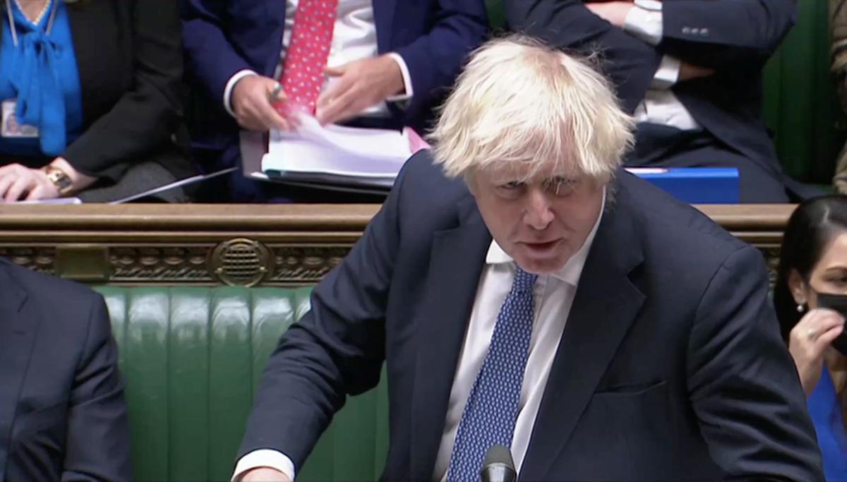 El primer ministro británico, Boris Johnson, este miércoles en el Parlamento británico.