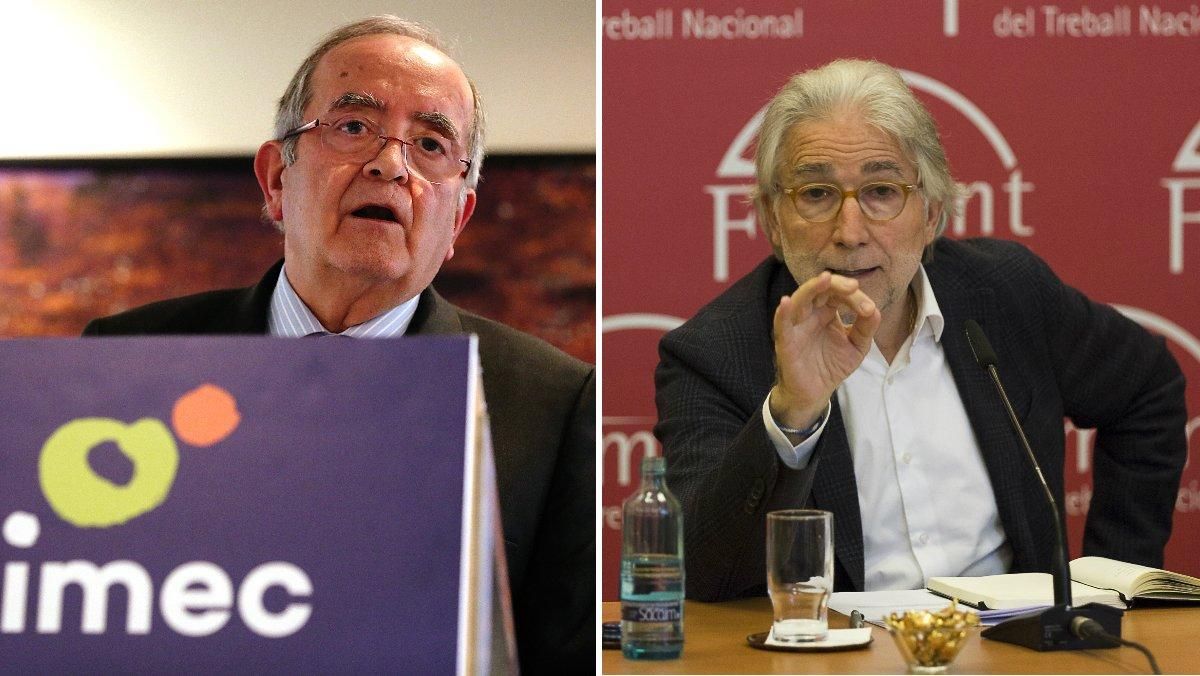 El presidente de Pimec, Josep González (i), y el presidente de Foment del Treball, Josep Sánchez Llibre (d). El presidente de Pimec, Josep González (i), y el presidente de Foment del Treball, Josep Sánchez Llibre (d).