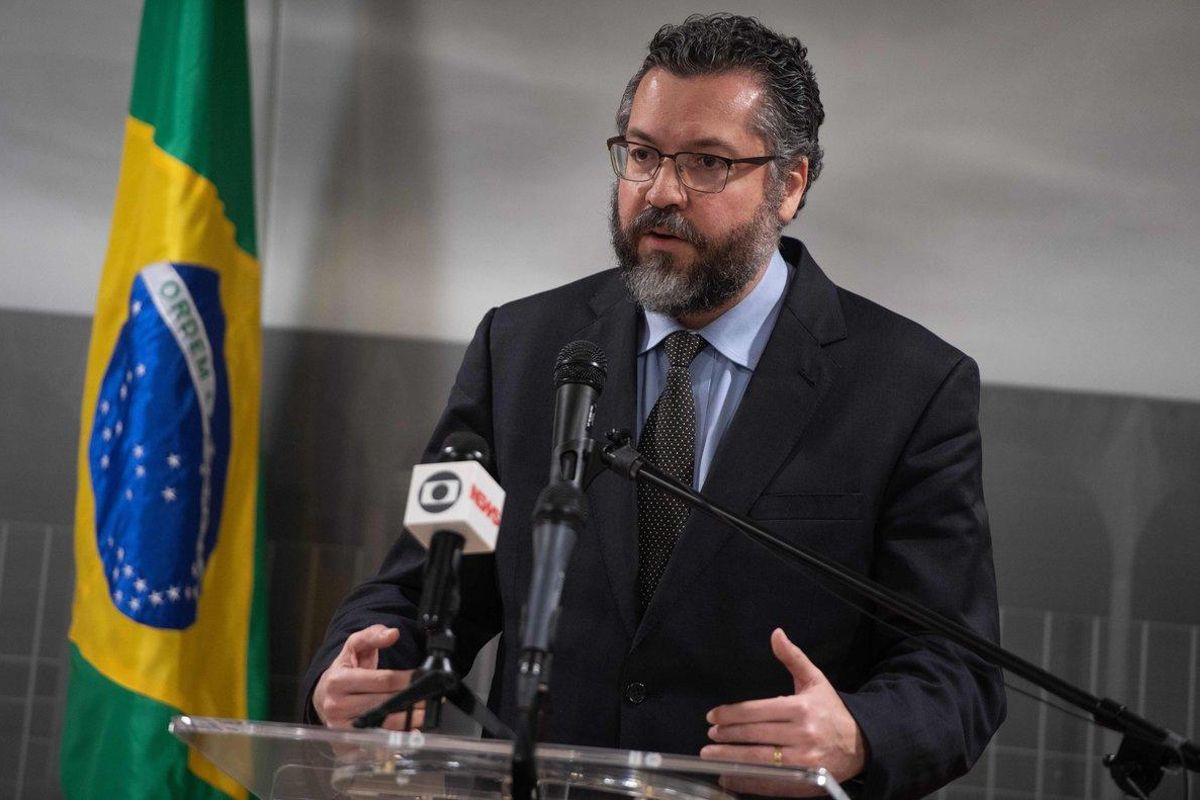 El canciller de Brasil, Ernesto Araújo, en una conferencia de prensa. Foto SAUL LOEB AFP El canciller de Brasil, Ernesto Araújo, en una conferencia de prensa. Foto SAUL LOEB AFP