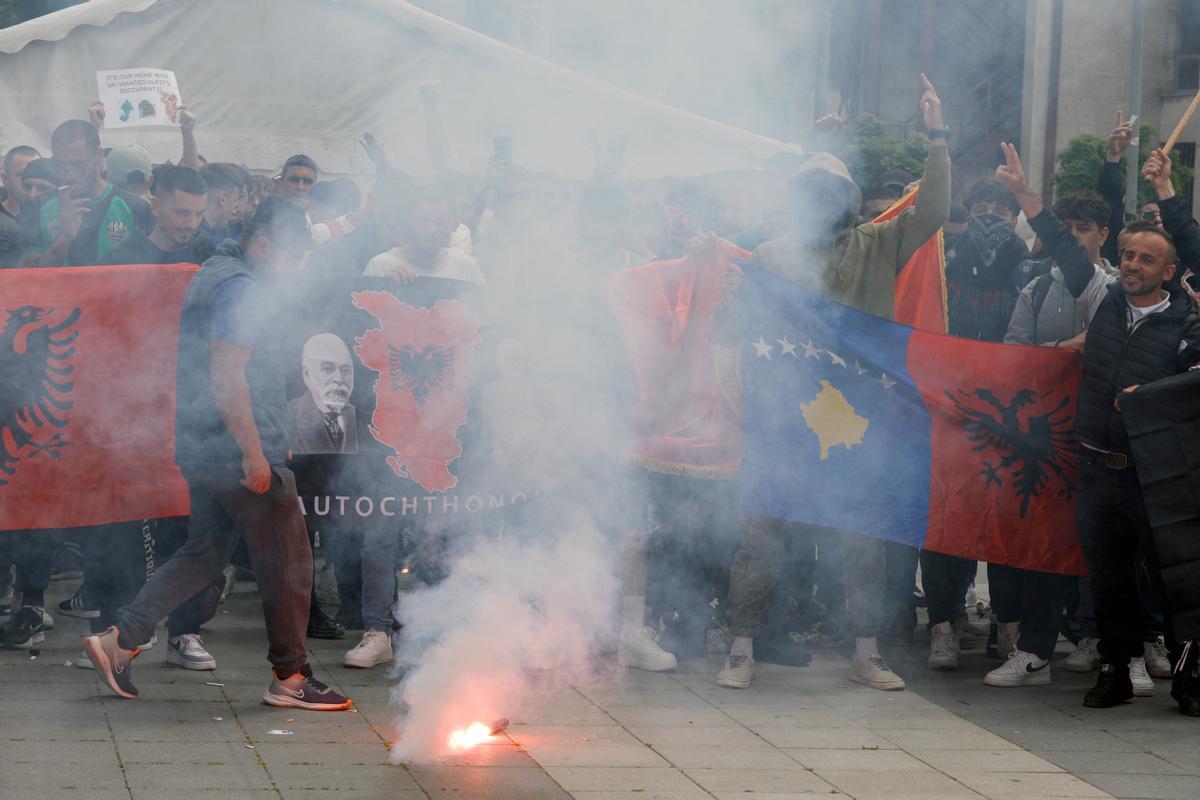 Protesta en Mitrovica, el pasado 1 de junio.
