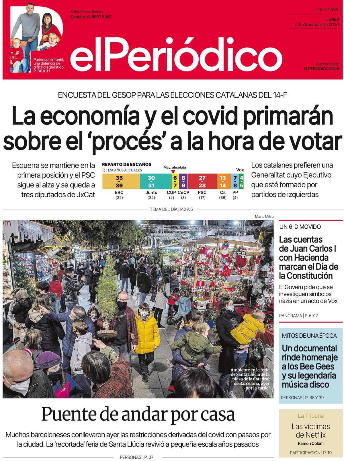 La Portada De El PeriÓdico Del 7 De Diciembre Del 2020