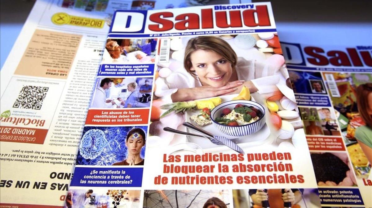 Ejemplar de la revista ’DSalud’, que recoge algunas de las teorías que lanzan los defensores de las pseudoterapias. Ejemplar de la revista ’DSalud’, que recoge algunas de las teorías que lanzan los defensores de las pseudoterapias.