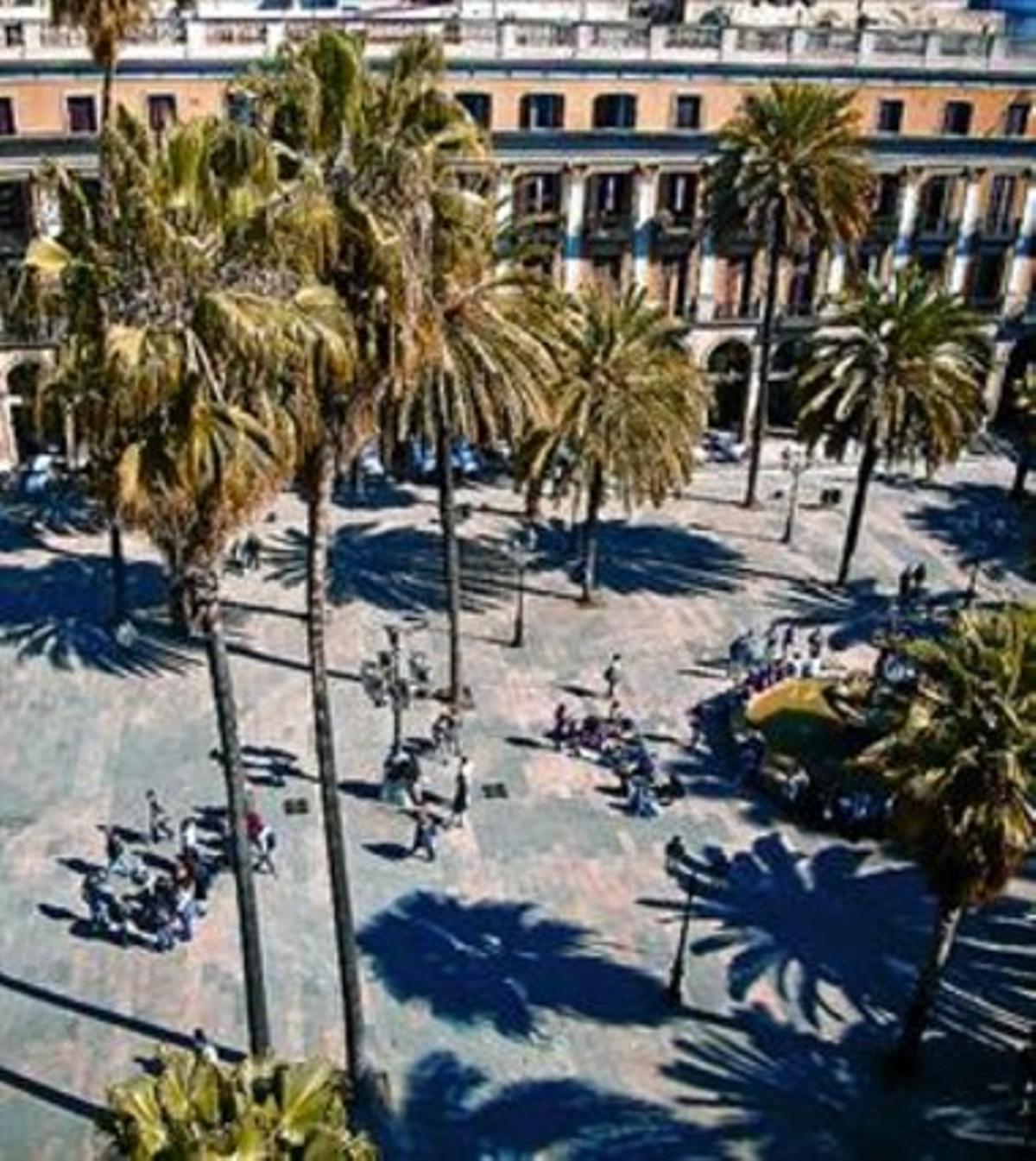 La plaza Reial vista desde la terraza del Hotel DO, el miércoles.