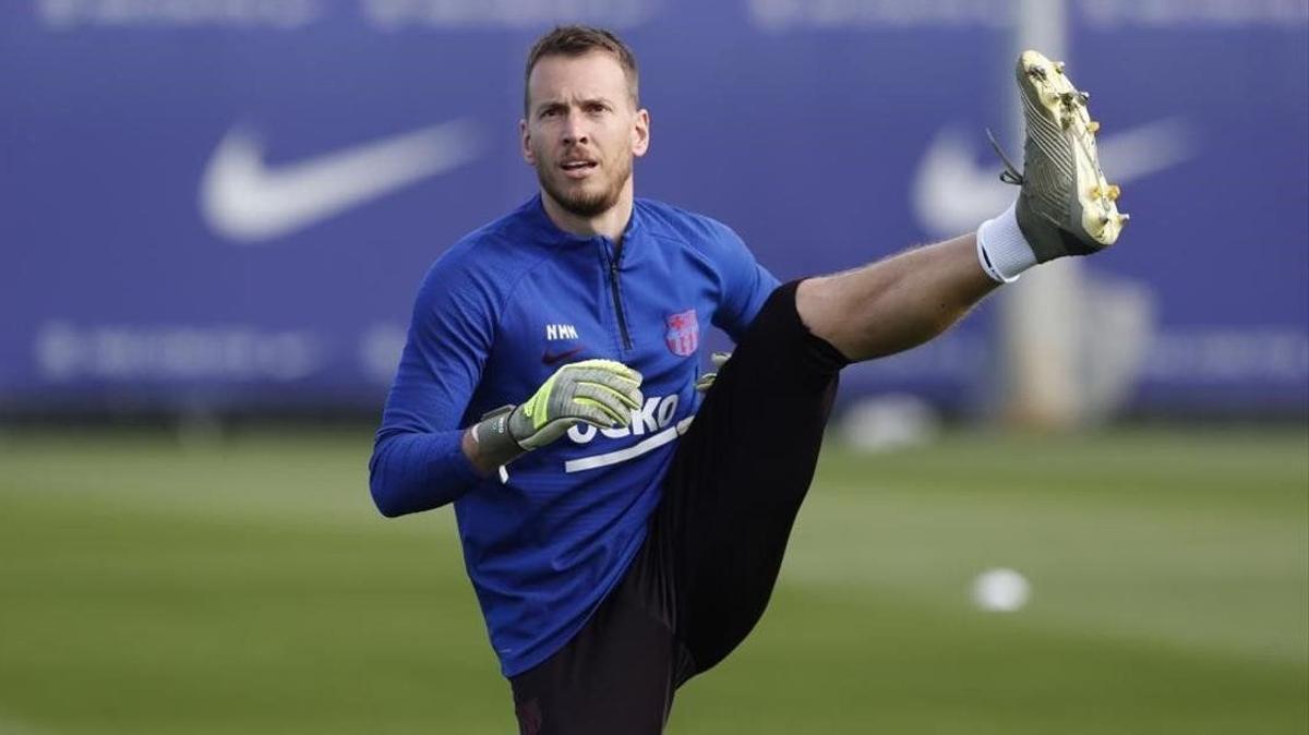 Neto, en un entrenamiento del Barça. Neto, en un entrenamiento del Barça.