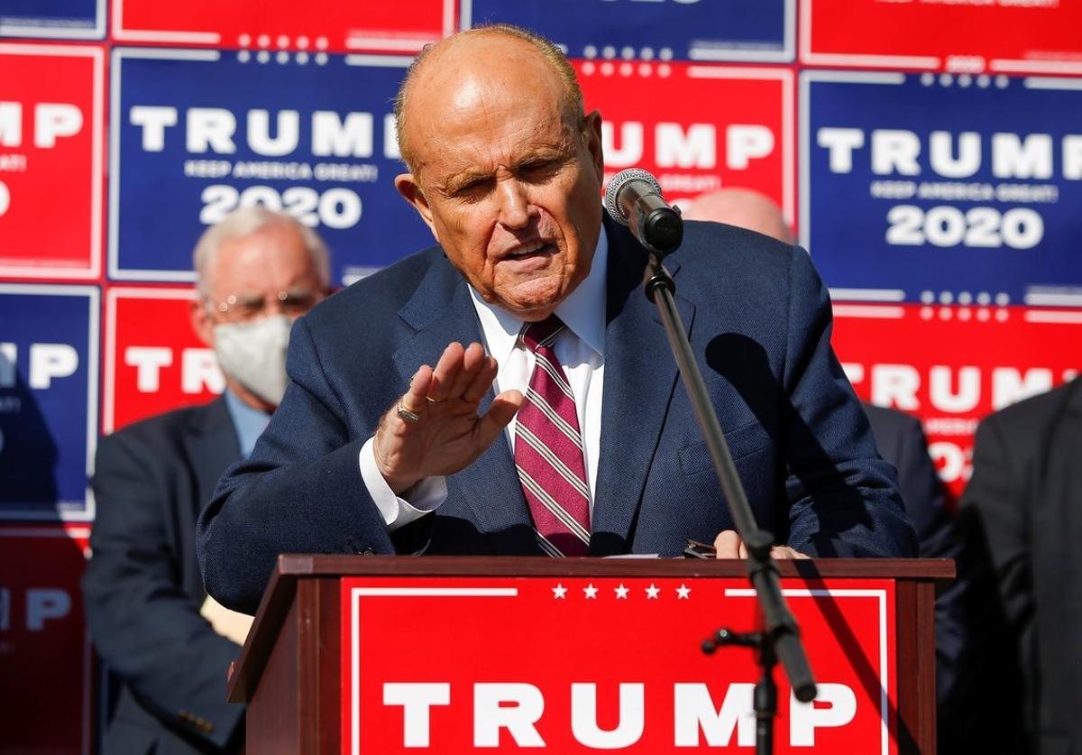Rudolph Giuliani, en un acto de la campaña de Trump. Rudolph Giuliani, en un acto de la campaña de Trump.