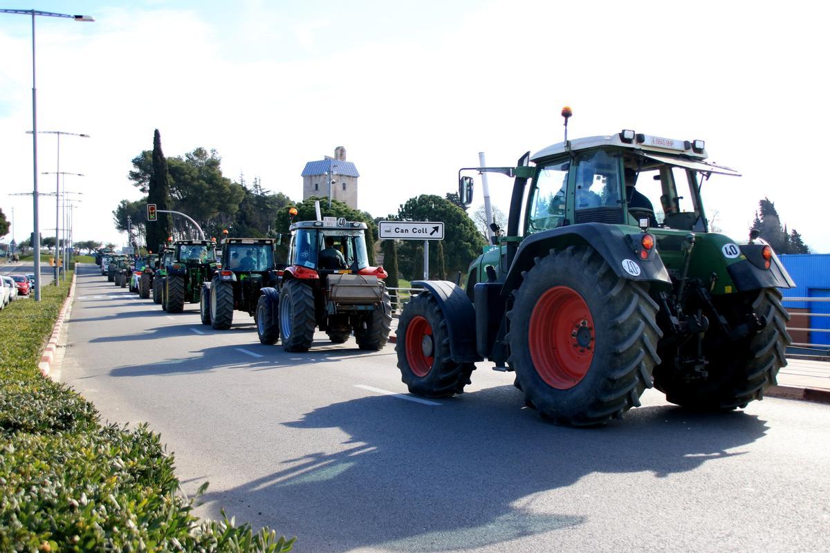 Tractorada de agricultores en el Vallès: "Necesitamos acciones contundentes contra los jabalís"
