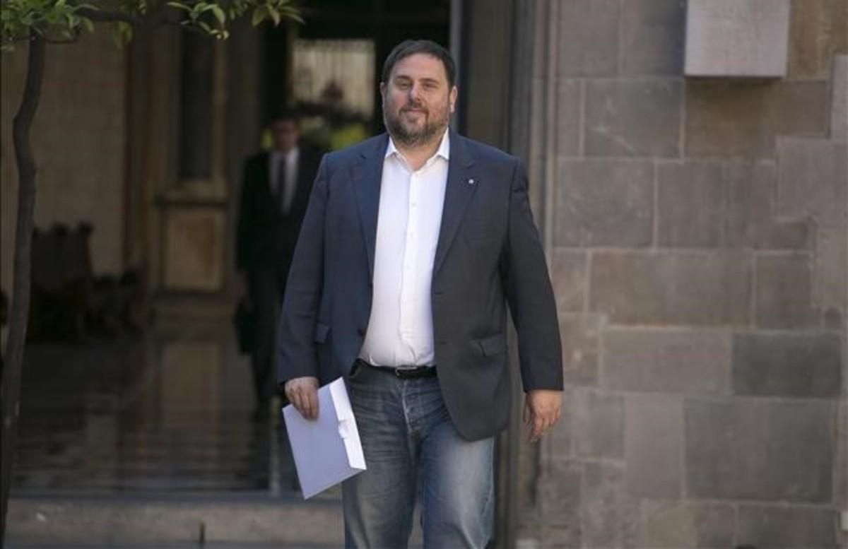 Oriol Junqueras, a su llegada a un Consell Executiu. Oriol Junqueras, a su llegada a un Consell Executiu.