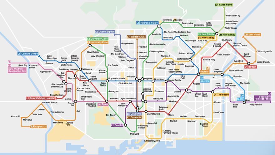 Barcelona metro map translated into English that impresses on Twitter (not wasted)