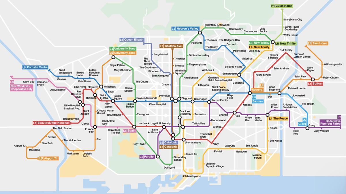 El mapa del metro de Barcelona traducido al inglés que triunfa en Twitter  (no tiene desperdicio)