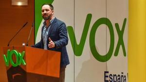 El presidente de Vox, Santiago Abascal, en un acto de su partido en Bilbao, el pasado mes de noviembre.