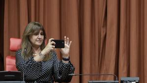 Laura Borràs, antes de ser suspendida como presidenta del Parlament