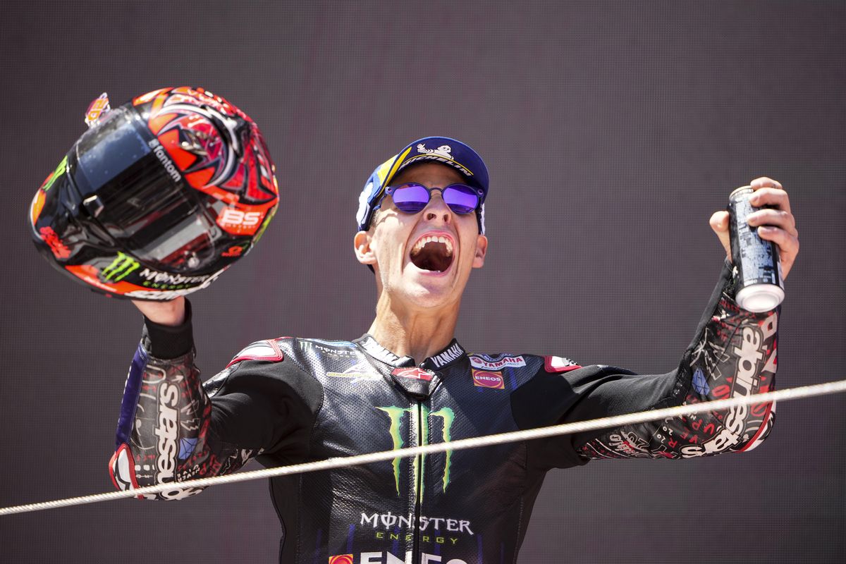 El francés Fabio Quartararo (Yamaha), campeón de MotoGP y ganador, hoy, en Alemania. El francés Fabio Quartararo (Yamaha), campeón de MotoGP y ganador, hoy, en Alemania.