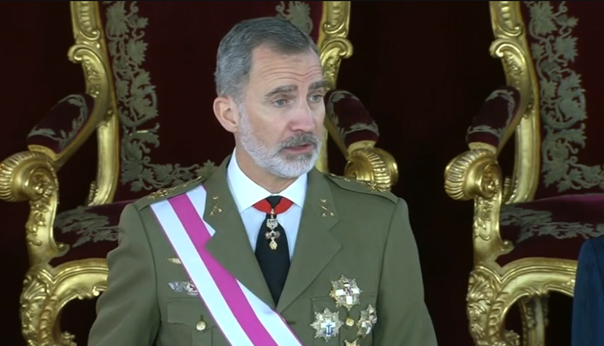 Felipe VI se dirige a las Fuerzas Armadas en la Pascua Militar de 2022.
