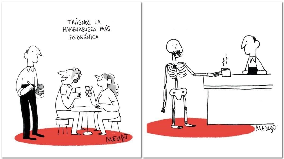 Dos viñetas de ’El típico bar’, de Sergi Moreso. Dos viñetas de ’El típico bar’, de Sergi Moreso.