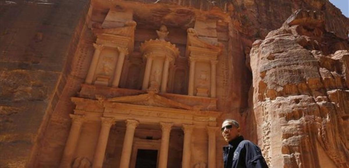 El president dels EUA, Barack Obama, al complex arqueològic de Petra (Jordània).