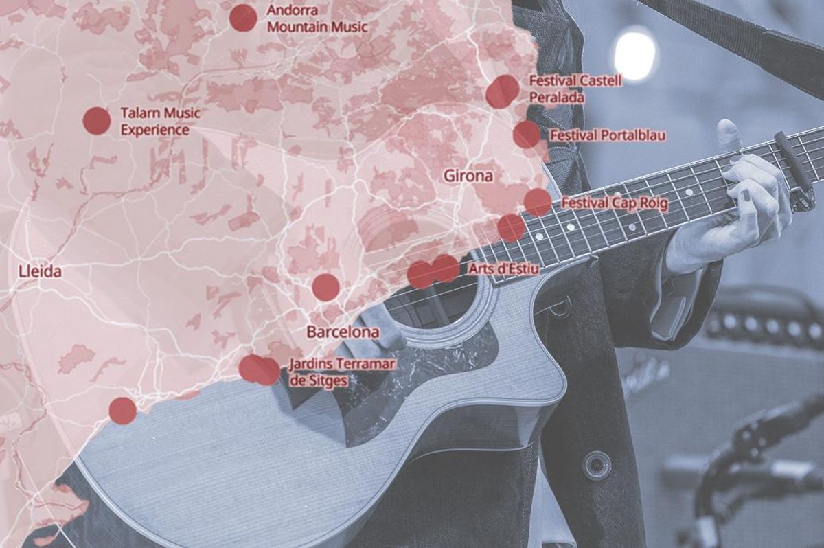 Mapa de los festivales de música de este verano en Catalunya Mapa de los festivales de música de este verano en Catalunya