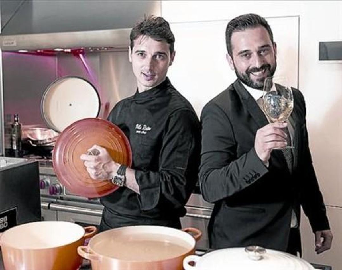 El chef Fran López y el sumiller Javier Campo, el miércoles en Barcelona. El chef Fran López y el sumiller Javier Campo, el miércoles en Barcelona.