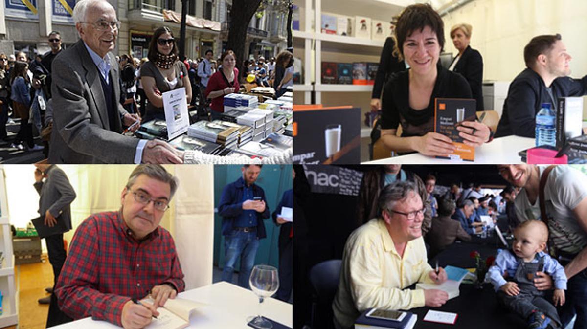 Los escritores y los lectores comparten día de Sant Jordi en las calles de Barcelona.