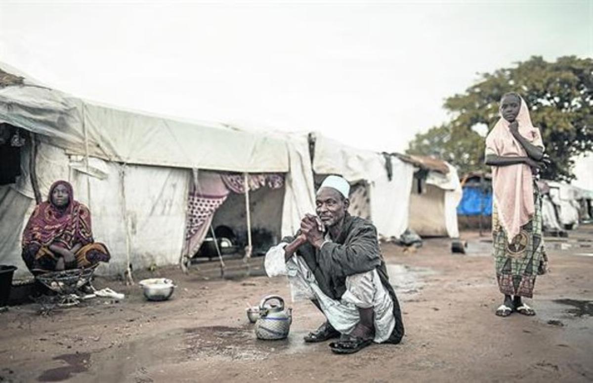 Precariedad 8 Un grupo de desplazados en la República Centroafricana.
