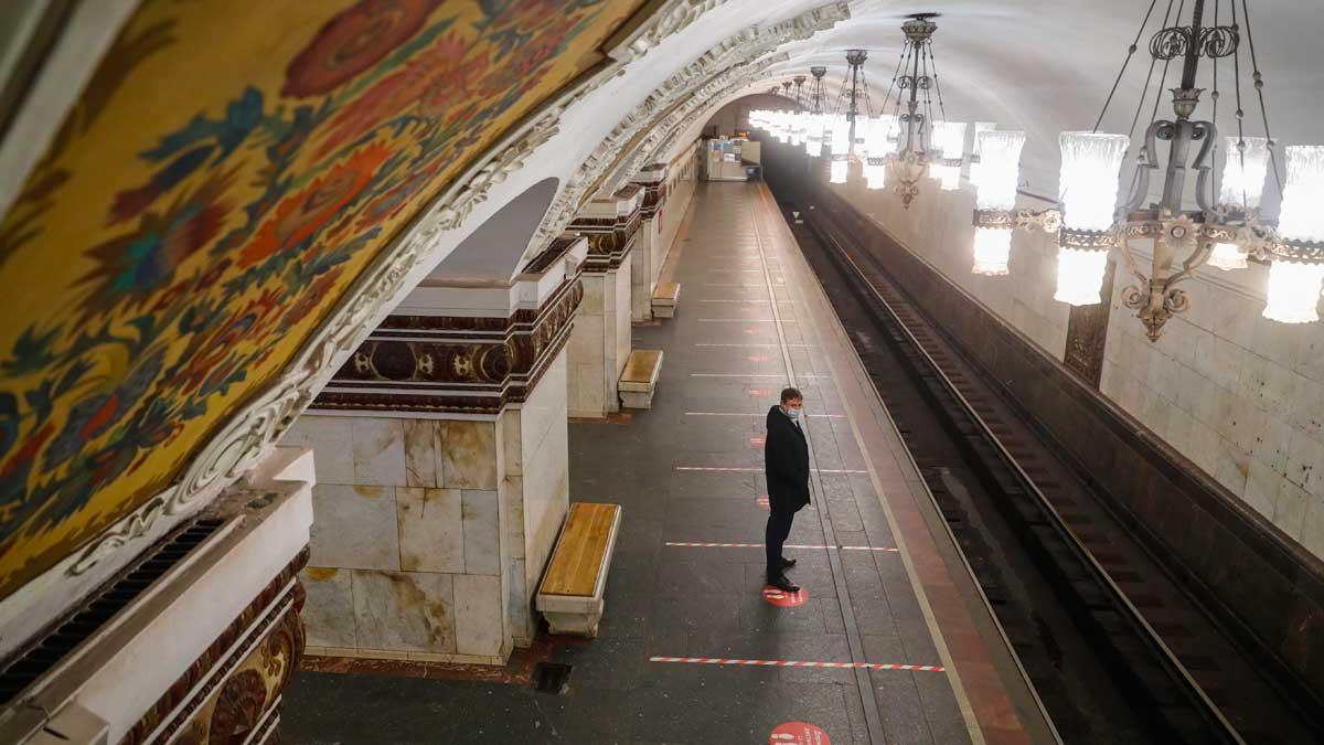 Una estación del metro de Moscú.