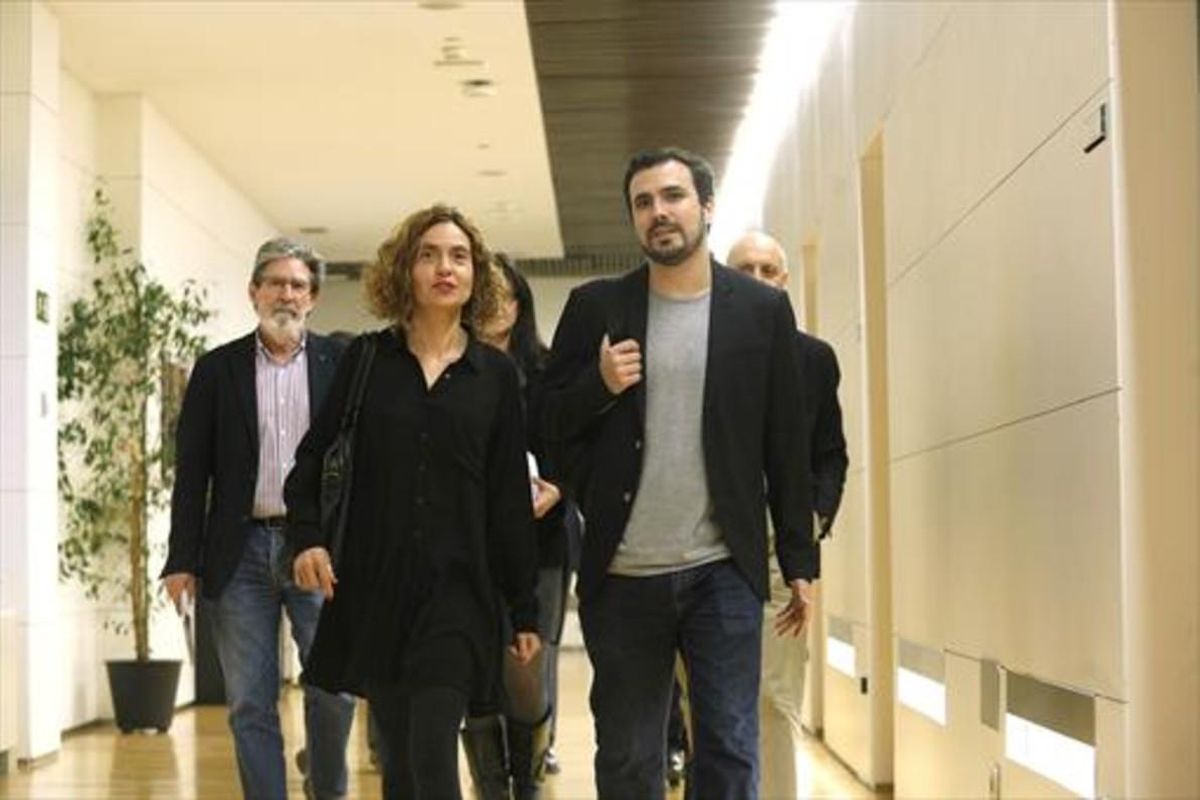 Meritxell Batet y Alberto Garzón, en el Congreso. Meritxell Batet y Alberto Garzón, en el Congreso.