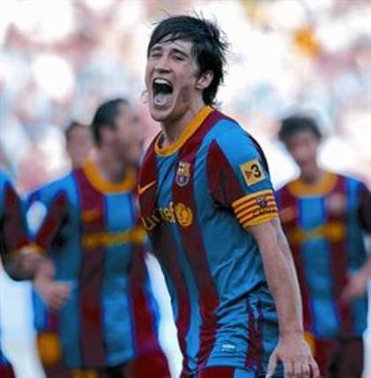 Bojan celebra el tanto conseguido de penalti, ayer por la tarde ante el Málaga. Bojan celebra el tanto conseguido de penalti, ayer por la tarde ante el Málaga.