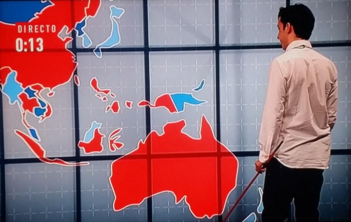 Fran Nicolás tenía delante Australia pero no supo identificarla en el mapa. Fran Nicolás tenía delante Australia pero no supo identificarla en el mapa.